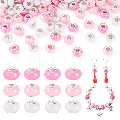 150Pcs Opaque Resin European Beads RESI-TA0004-61C-1