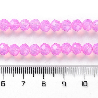 Baking Paint Transparent Glass Beads Strands DGLA-A034-J6MM-D05-1