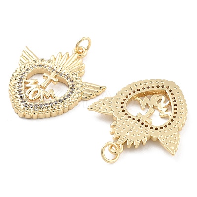 Brass Pave Cubic Zirconia Pendants KK-U009-10A-G-1