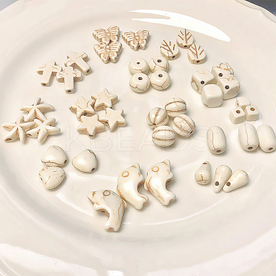 100Pcs 10 Styles Synthetic Howlite Beads G-GO0001-20-1