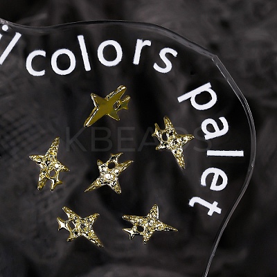 Star Alloy Rhinestone Cabochons MRMJ-WH0075-114-19-1
