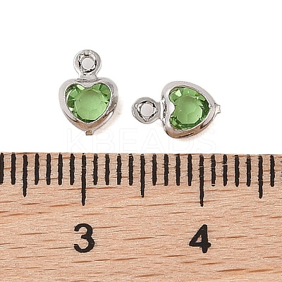 Heart Rack Plating Brass Glass Pendants KK-S385-01P-02-1