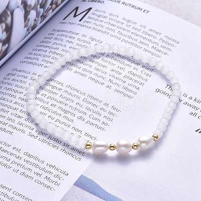 Faceted Glass Beaded Stretch Bracelets BJEW-JB05486-02-1