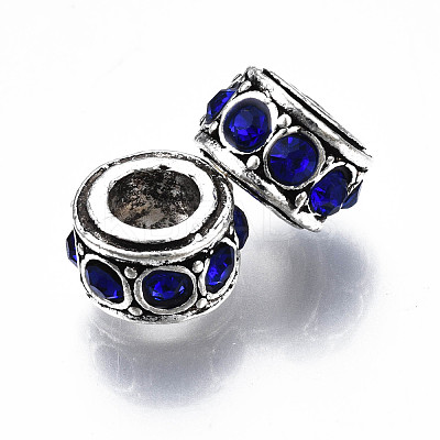 Alloy Rhinestone European Beads MPDL-Q212-001A-RS-1