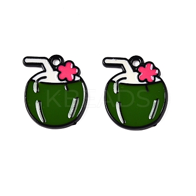 Spray Painted Alloy Enamel Pendants ENAM-T020-23-RS-1