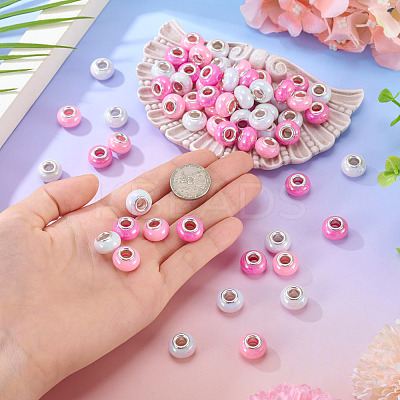 150Pcs Opaque Resin European Beads RESI-TA0004-61C-1