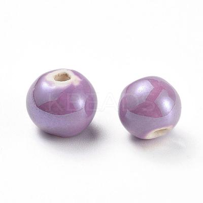 Glazed Porcelain Beads PORC-D001-12mm-17-1