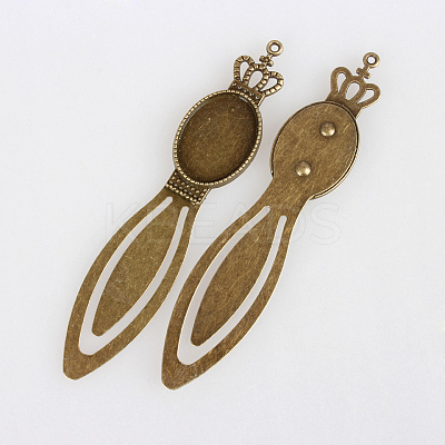 Antique Bronze Iron Bookmark Cabochon Settings X-PALLOY-N0084-14AB-NF-1
