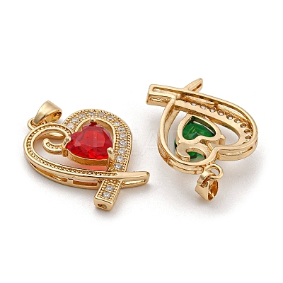 Brass Rhinestone Pendants FIND-C039-05-1
