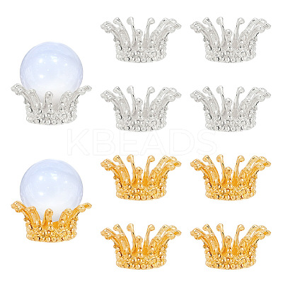 10Pcs 2 Colors Zinc Alloy Crystal Ball Base DJEW-GA0001-49-1