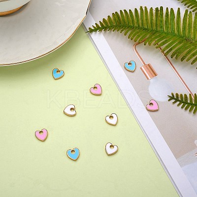 9Pcs 3 Colors Rack Plating Eco-friendly Brass Enamel Charms FIND-SZ0002-45-1