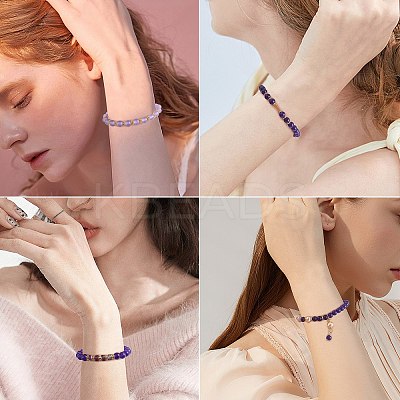 4Pcs 4 Style Natural Malaysia Jade Stretch Bracelets Set with Glass Beaded BJEW-SW00105-06-1