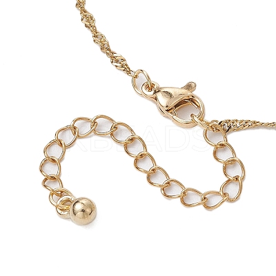 2Pcs 2 Colors 304 Stainless Steel Singapore Chain Bracelet Makings AJEW-JB01321-1