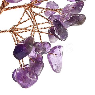 Natural Amethyst Chips Tree of Life Decorations DJEW-C016-02F-1