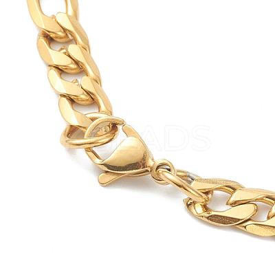 PVD Vacuum Plating 304 Stainless Steel Figaro Chain Necklaces STAS-A051-06G-1