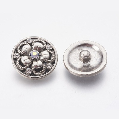 Mixed Flat Round Zinc Alloy Enamel Jewelry Snap Buttons SNAP-N010-05-NR-1