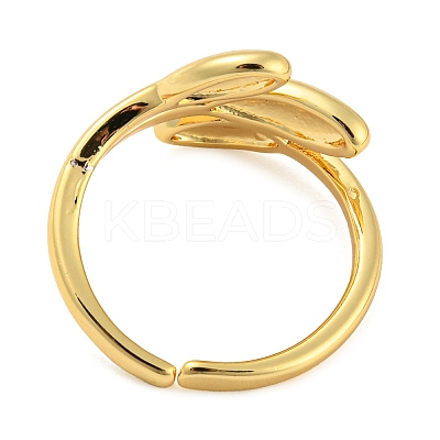 Tulip Flower Brass Open Cuff Ring RJEW-q782-02G-1