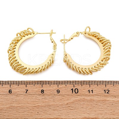 Brass Hoop Earrings EJEW-R025-31G-1