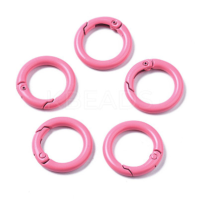 Spray Painted Eco-Friendly Alloy Spring Gate Rings PALLOY-T080-01J-NR-1