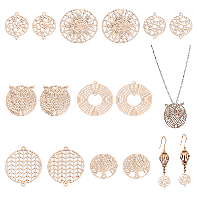 56Pcs 7 Styles Brass Connector Charms KKC-CA0001-07-1