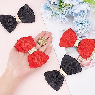 2 Sets 2 Colors Polyester Bowknot Shoe Decoration FIND-PH0010-25-1