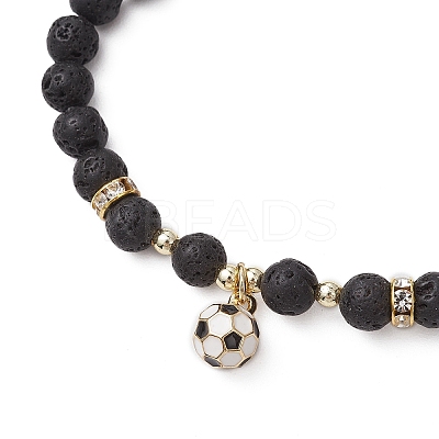 5Pcs 5 Styles Sport Theme Brass Enamel Charm Bracelets BJEW-JB12069-1