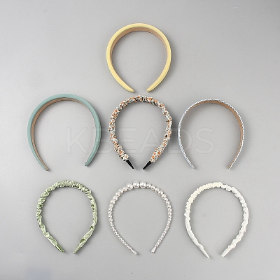 7Pcs Plastic & Polyester Hair Bands Hair Accessories for Women Girls PHAR-WH20014-16B-1