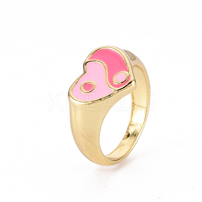 Alloy Enamel Wide Band Rings RJEW-N034-001-RS-1