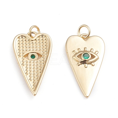 Brass Micro Pave Cubic Zirconia Pendants ZIRC-I042-01-1