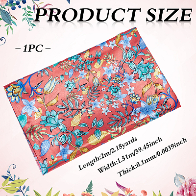 Flower Pattern Polyester Fabric AJEW-WH0766-35C-1