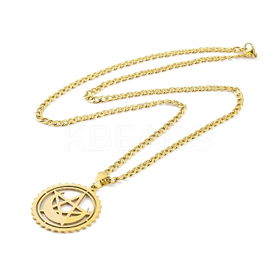 304 Stainless Steel Enamel Necklaces NJEW-Q338-10G-1