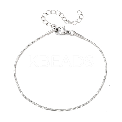 304 Stainless Steel Snake Chain Bracelets for Women BJEW-G775-02P-1