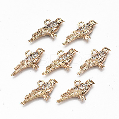 Brass Micro Pave Cubic Zirconia Pendants KK-S359-033-RS-1