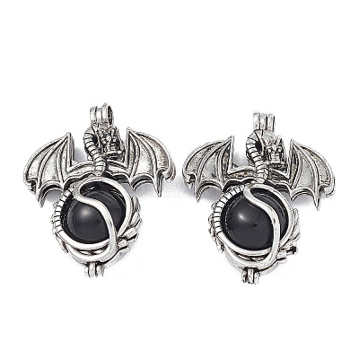 Natural Obsidian Pendants G-P491-02AS-05-1