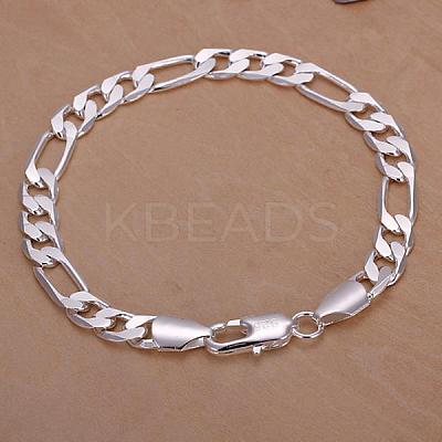 Unisex Brass Figaro Chain Bracelets BJEW-BB12563-1