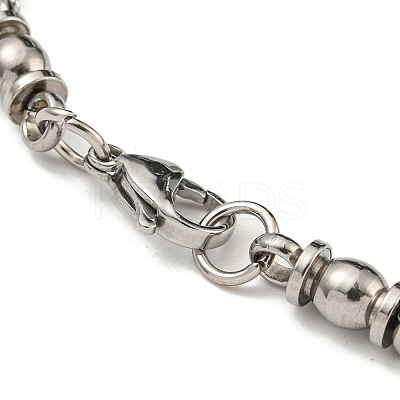 Two Tone 201 Stainless Steel Column Link Chain Bracelet BJEW-B078-35BP-1