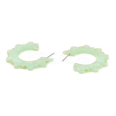 Acrylic Sun Stud Earrings EJEW-I287-01C-1