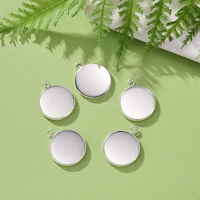 304 Stainless Steel Pendant Cabochon Settings STAS-F191-14S-F-1