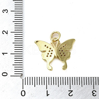 Brass Micro Pave Clear Cubic Zirconia Pendants KK-U005-01J-G-1