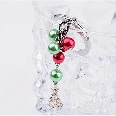 Glass Pearl Bead Keychain KEYC-JKC00074-1