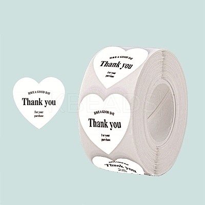 500Pcs Heart with Thank You Roll Stickers DIY-U008-01F-1