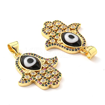 Brass Cubic Zirconia Pendants KK-K338-02G-03-1