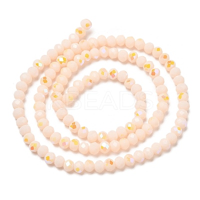 Electroplate Opaque Solid Color Glass Beads Strands EGLA-A034-P4mm-L18-1