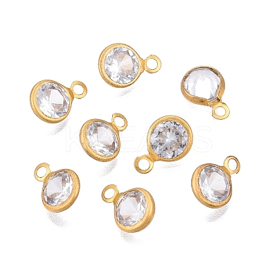 Brass+Cubic Zirconia Charms KK-T070-13C-A-1