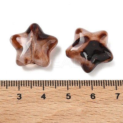 Leopard Print Opaque Acrylic Beads OACR-B052-08-1