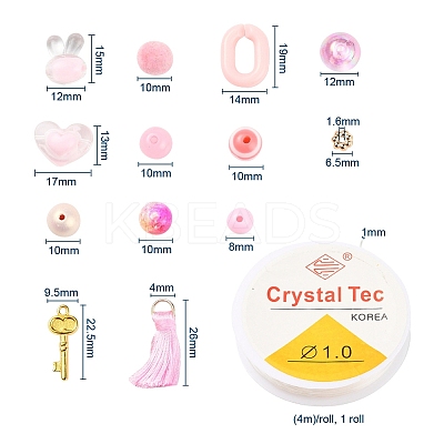 167Pcs Flower & Geometry Acrylic & Resin Beads DIY-YW0002-55-1