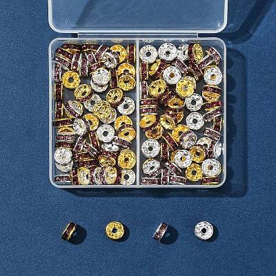 120Pcs 2 Colors Brass Rhinestone Spacer Beads RB-FS0001-05A-1
