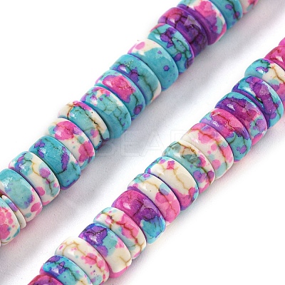 Baking Paint Synthetic Turquoise Beads Strands G-H060-02B-03-1