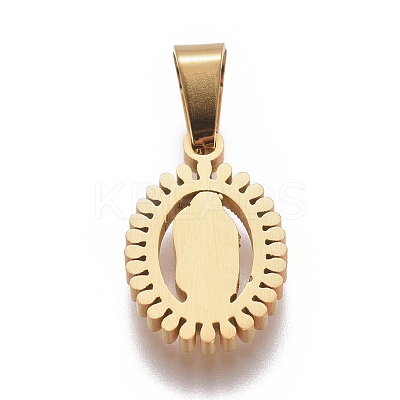 304 Stainless Steel Lady of Guadalupe Pendants STAS-F223-21G-A-1