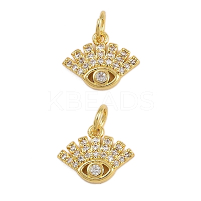 Brass Micro Pave Cubic Zirconia Pendants KK-D424-04G-1
